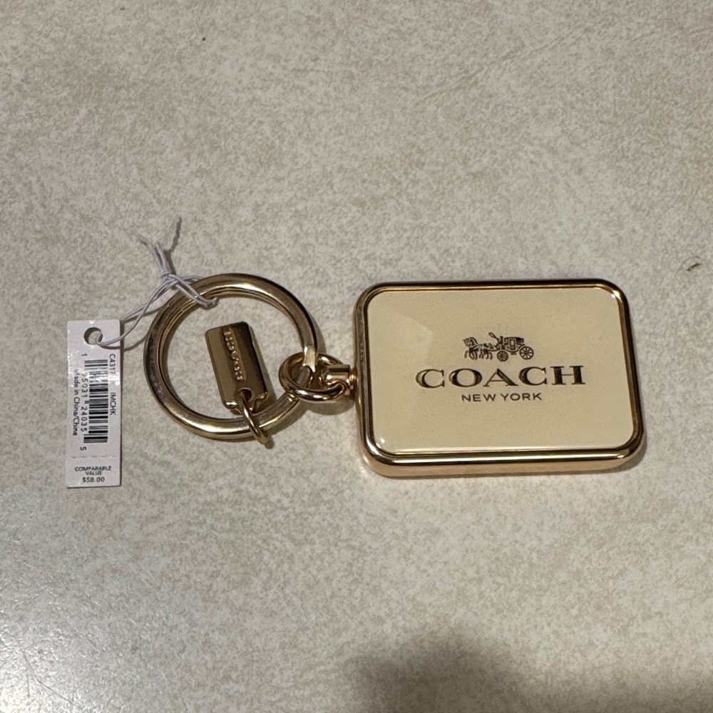 Coach Gold Rectangular Keychain